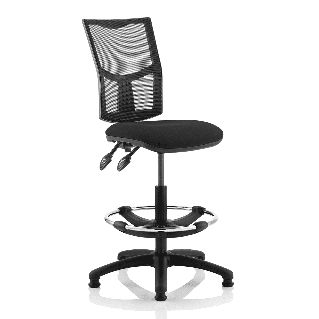 Eclipse Plus II Medium Mesh Back Task Operator Office Chair - Adjustable Height, Fabric & Bonded Leather Seat, 125kg Capacity, 8hr Usage, 3yr Warranty