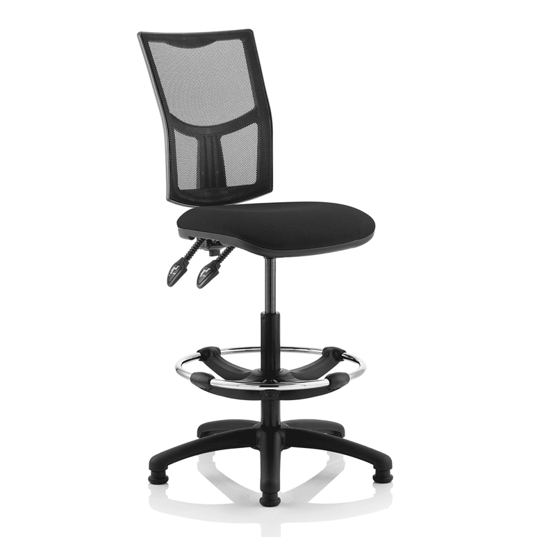 Eclipse Plus II Medium Mesh Back Task Operator Office Chair - Adjustable Height, Fabric & Bonded Leather Seat, 125kg Capacity, 8hr Usage, 3yr Warranty