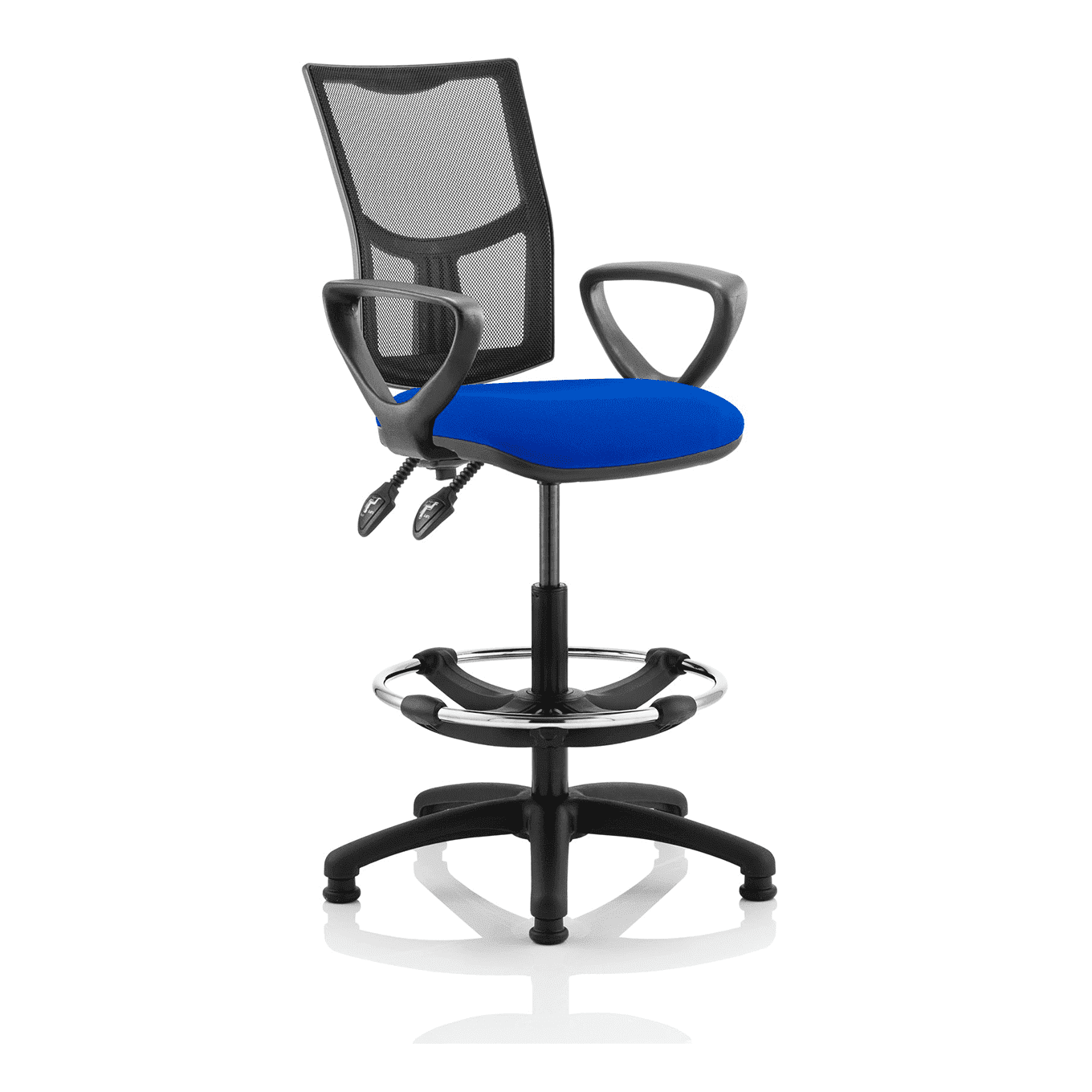 Eclipse Plus II Medium Mesh Back Task Operator Office Chair - Adjustable Height, Fabric & Bonded Leather Seat, 125kg Capacity, 8hr Usage, 3yr Warranty