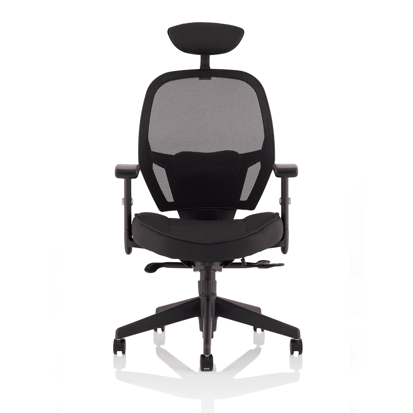 Denver High Mesh Back Task Operator Office Chair - Black, Adjustable Arms, Lumbar Support, 120kg Capacity, 8hr Usage, 3yr Warranty