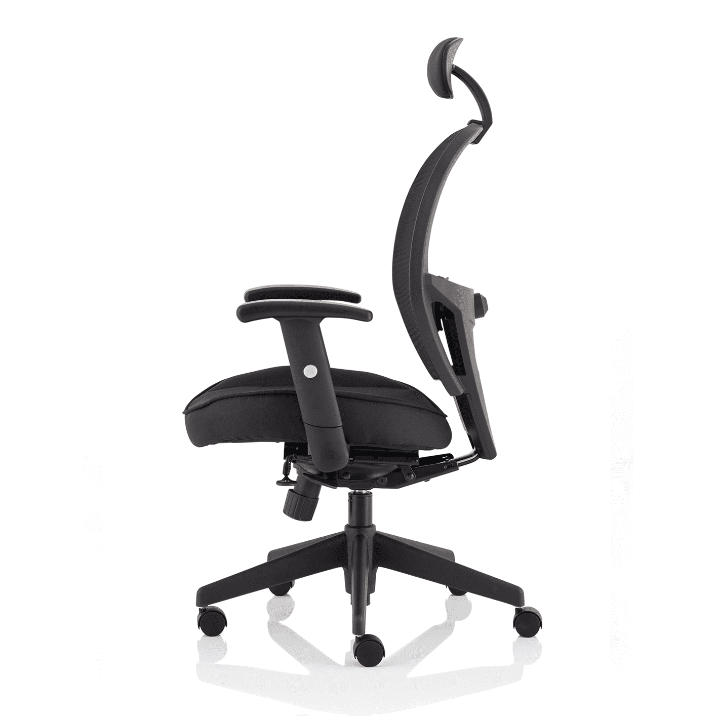 Denver High Mesh Back Task Operator Office Chair - Black, Adjustable Arms, Lumbar Support, 120kg Capacity, 8hr Usage, 3yr Warranty