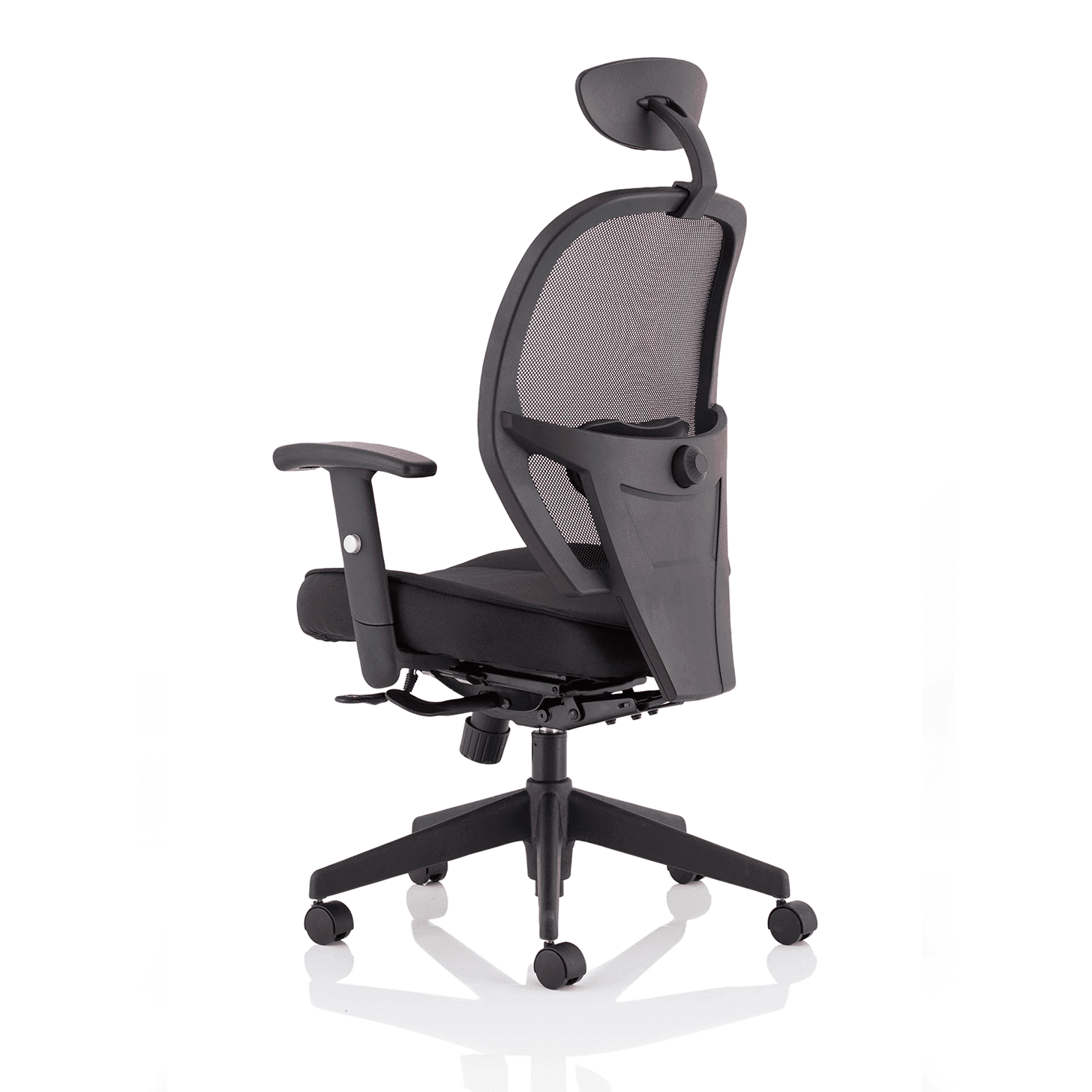 Denver High Mesh Back Task Operator Office Chair - Black, Adjustable Arms, Lumbar Support, 120kg Capacity, 8hr Usage, 3yr Warranty