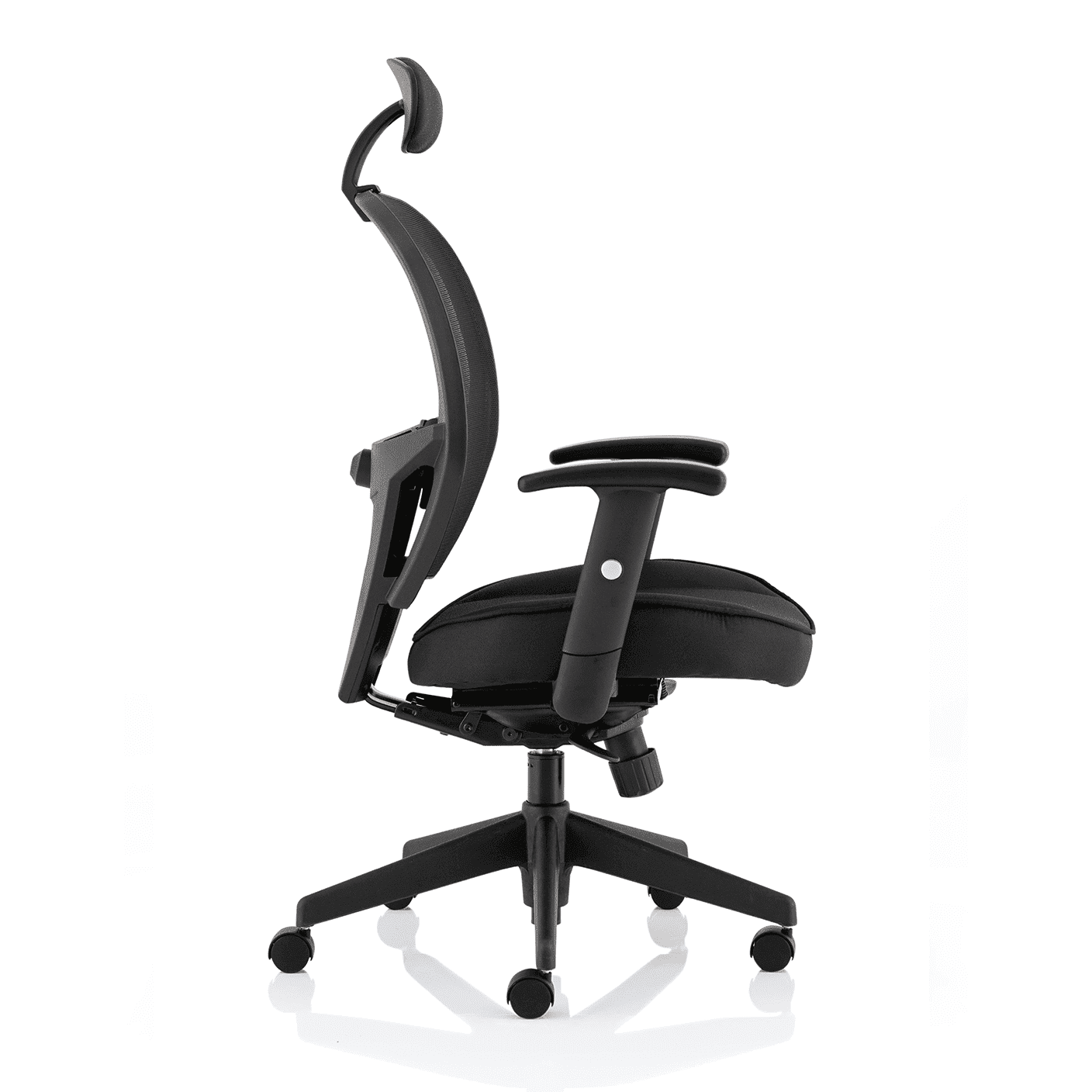 Denver High Mesh Back Task Operator Office Chair - Black, Adjustable Arms, Lumbar Support, 120kg Capacity, 8hr Usage, 3yr Warranty