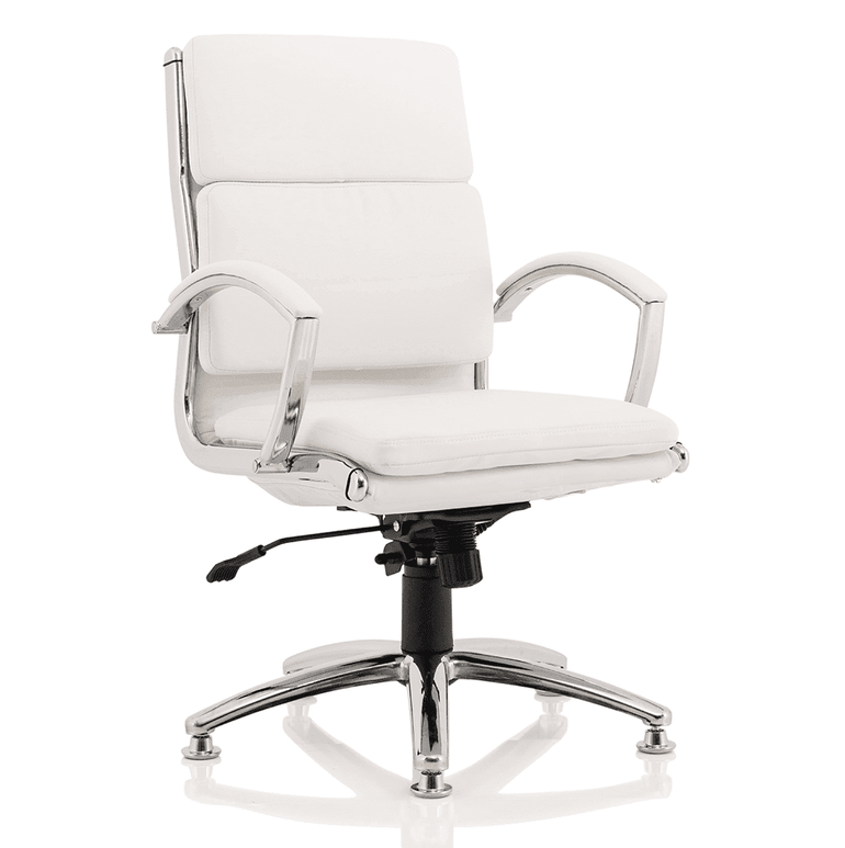 Classic Executive High Back Office Chair with Arms - Soft Bonded Leather, Chrome Frame, 125kg Capacity, 8hr Usage, 2yr Mechanism & 1yr Fabric Guarantee