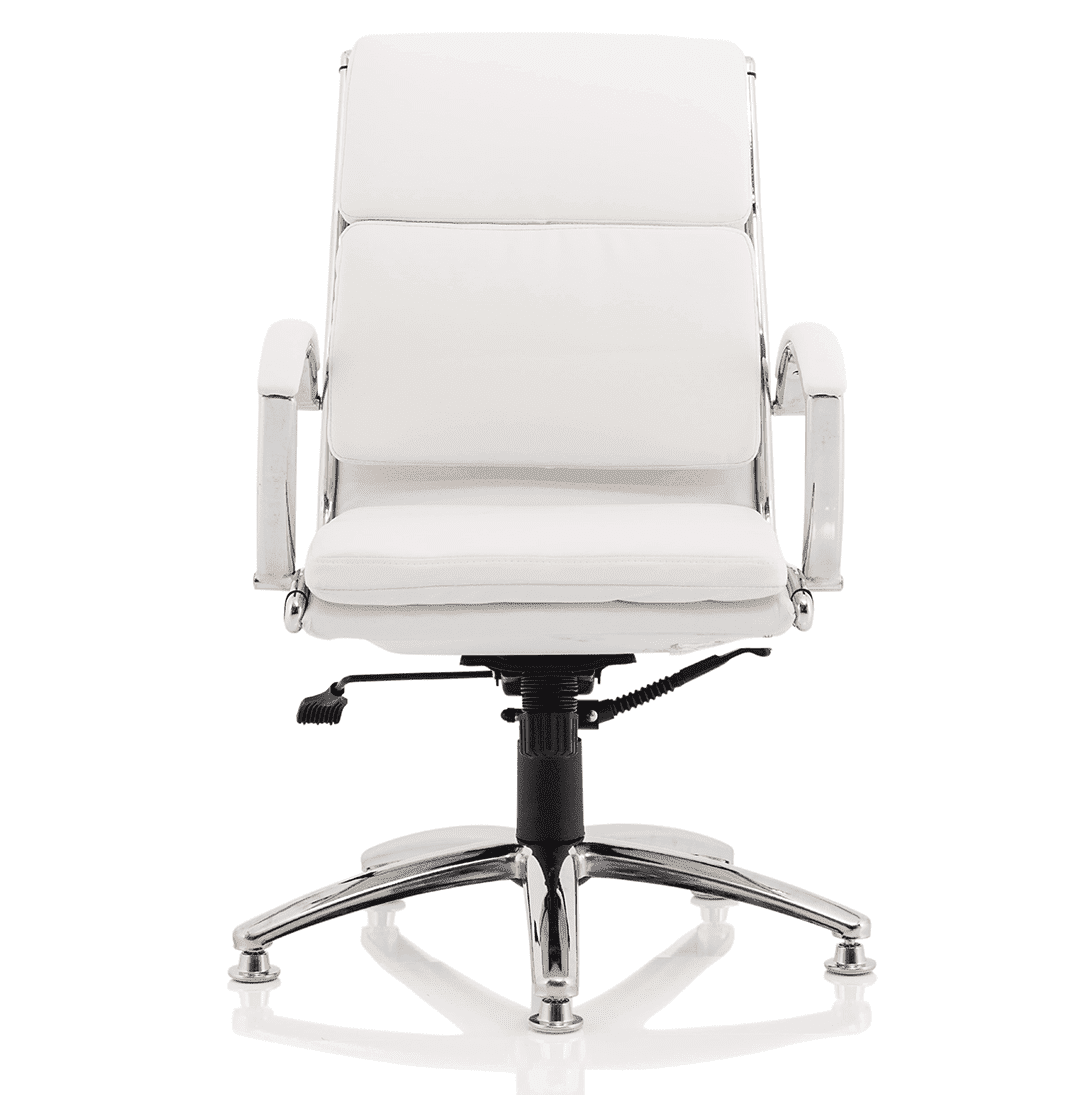 Classic Executive High Back Office Chair with Arms - Soft Bonded Leather, Chrome Frame, 125kg Capacity, 8hr Usage, 2yr Mechanism & 1yr Fabric Guarantee