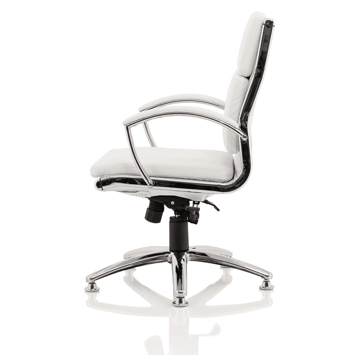 Classic Executive High Back Office Chair with Arms - Soft Bonded Leather, Chrome Frame, 125kg Capacity, 8hr Usage, 2yr Mechanism & 1yr Fabric Guarantee