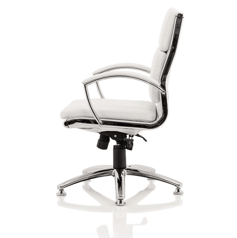 Classic Executive High Back Office Chair with Arms - Soft Bonded Leather, Chrome Frame, 125kg Capacity, 8hr Usage, 2yr Mechanism & 1yr Fabric Guarantee