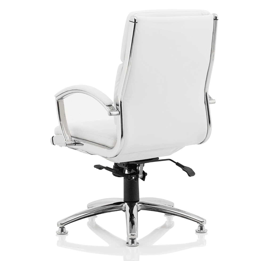 Classic Executive High Back Office Chair with Arms - Soft Bonded Leather, Chrome Frame, 125kg Capacity, 8hr Usage, 2yr Mechanism & 1yr Fabric Guarantee