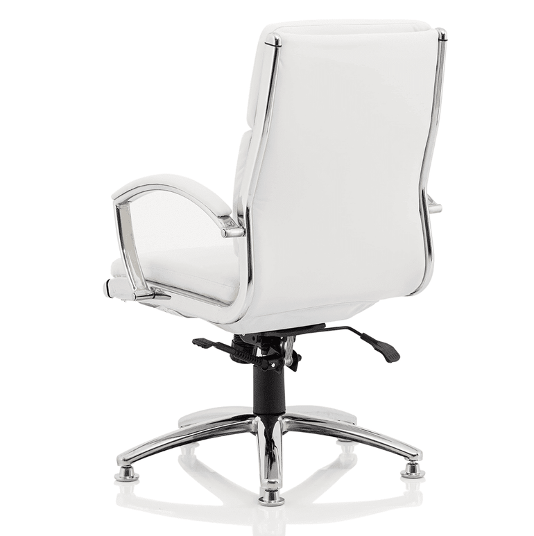 Classic Executive High Back Office Chair with Arms - Soft Bonded Leather, Chrome Frame, 125kg Capacity, 8hr Usage, 2yr Mechanism & 1yr Fabric Guarantee