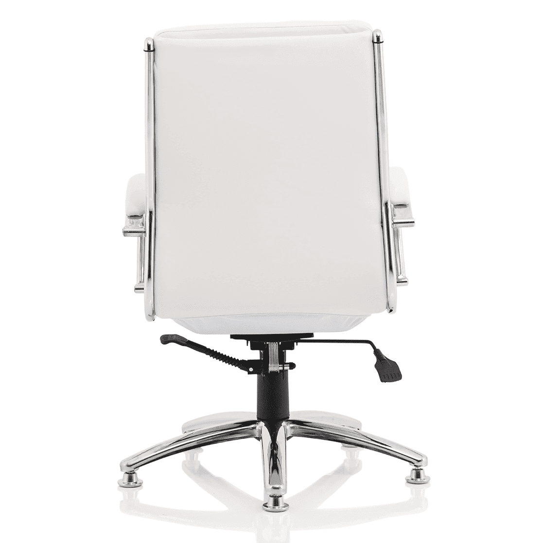 Classic Executive High Back Office Chair with Arms - Soft Bonded Leather, Chrome Frame, 125kg Capacity, 8hr Usage, 2yr Mechanism & 1yr Fabric Guarantee