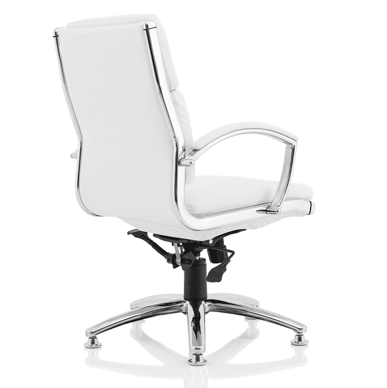 Classic Executive High Back Office Chair with Arms - Soft Bonded Leather, Chrome Frame, 125kg Capacity, 8hr Usage, 2yr Mechanism & 1yr Fabric Guarantee