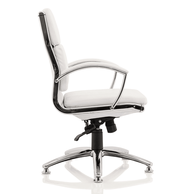 Classic Executive High Back Office Chair with Arms - Soft Bonded Leather, Chrome Frame, 125kg Capacity, 8hr Usage, 2yr Mechanism & 1yr Fabric Guarantee