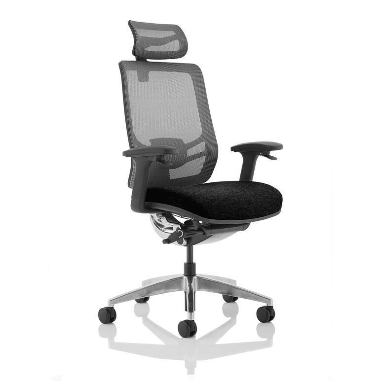 Ergo Click High Back Ergonomic Office Chair - Mesh Seat & Back, Adjustable Arms, Lumbar Support, 135kg Capacity, 24hr Use - Chrome Frame