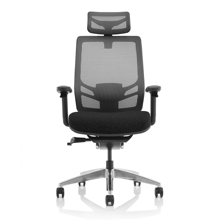 Ergo Click High Back Ergonomic Office Chair - Mesh Seat & Back, Adjustable Arms, Lumbar Support, 135kg Capacity, 24hr Use - Chrome Frame