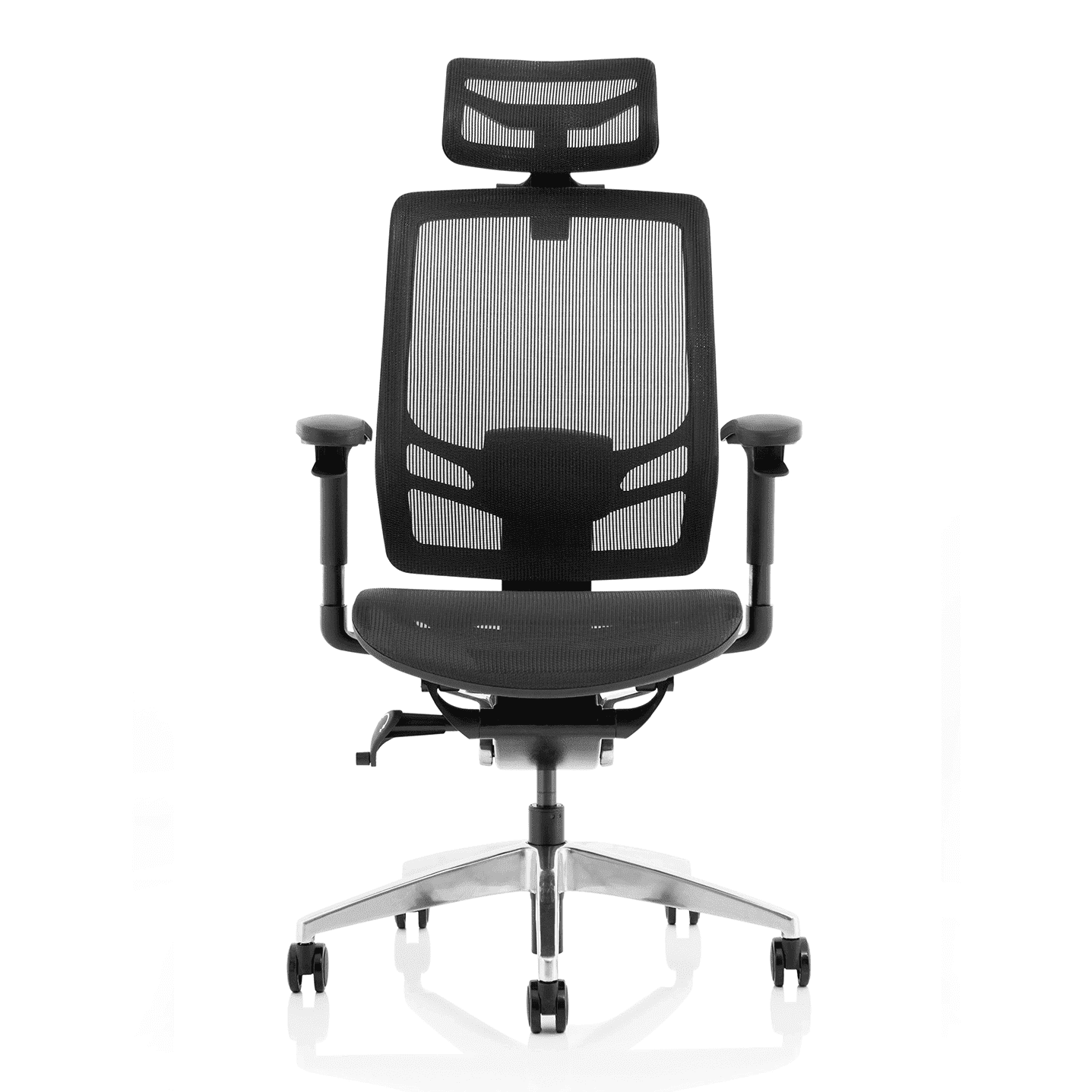 Ergo Click High Back Ergonomic Office Chair - Mesh Seat & Back, Adjustable Arms, Lumbar Support, 135kg Capacity, 24hr Use - Chrome Frame