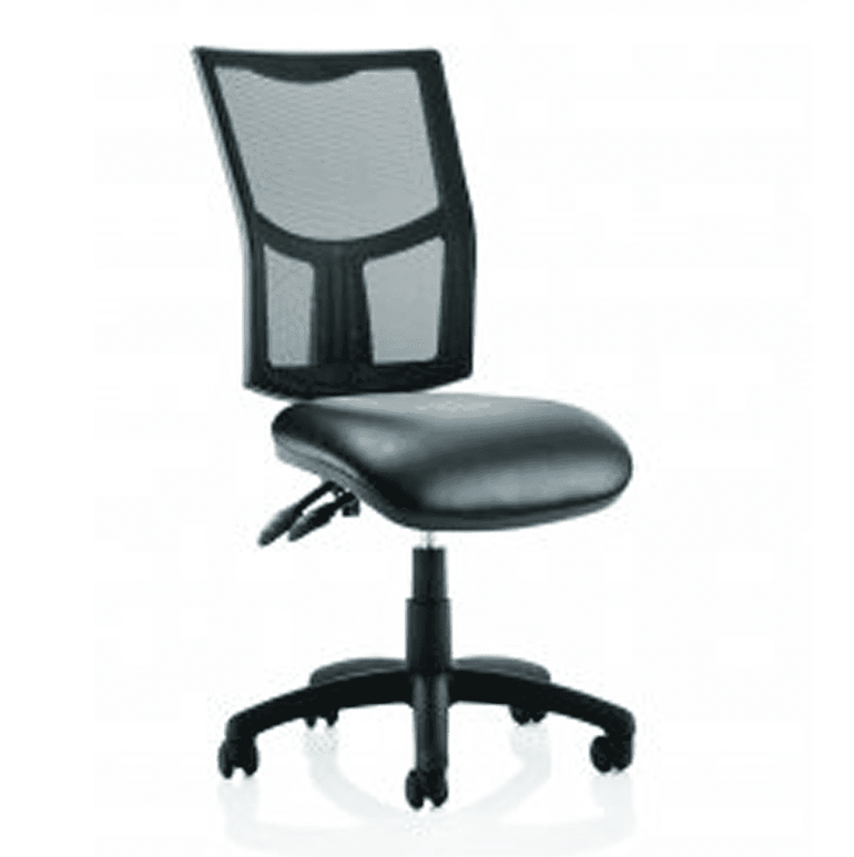 Eclipse Plus II Medium Mesh Back Task Operator Office Chair - Adjustable Height, Fabric & Bonded Leather Seat, 125kg Capacity, 8hr Usage, 3yr Warranty