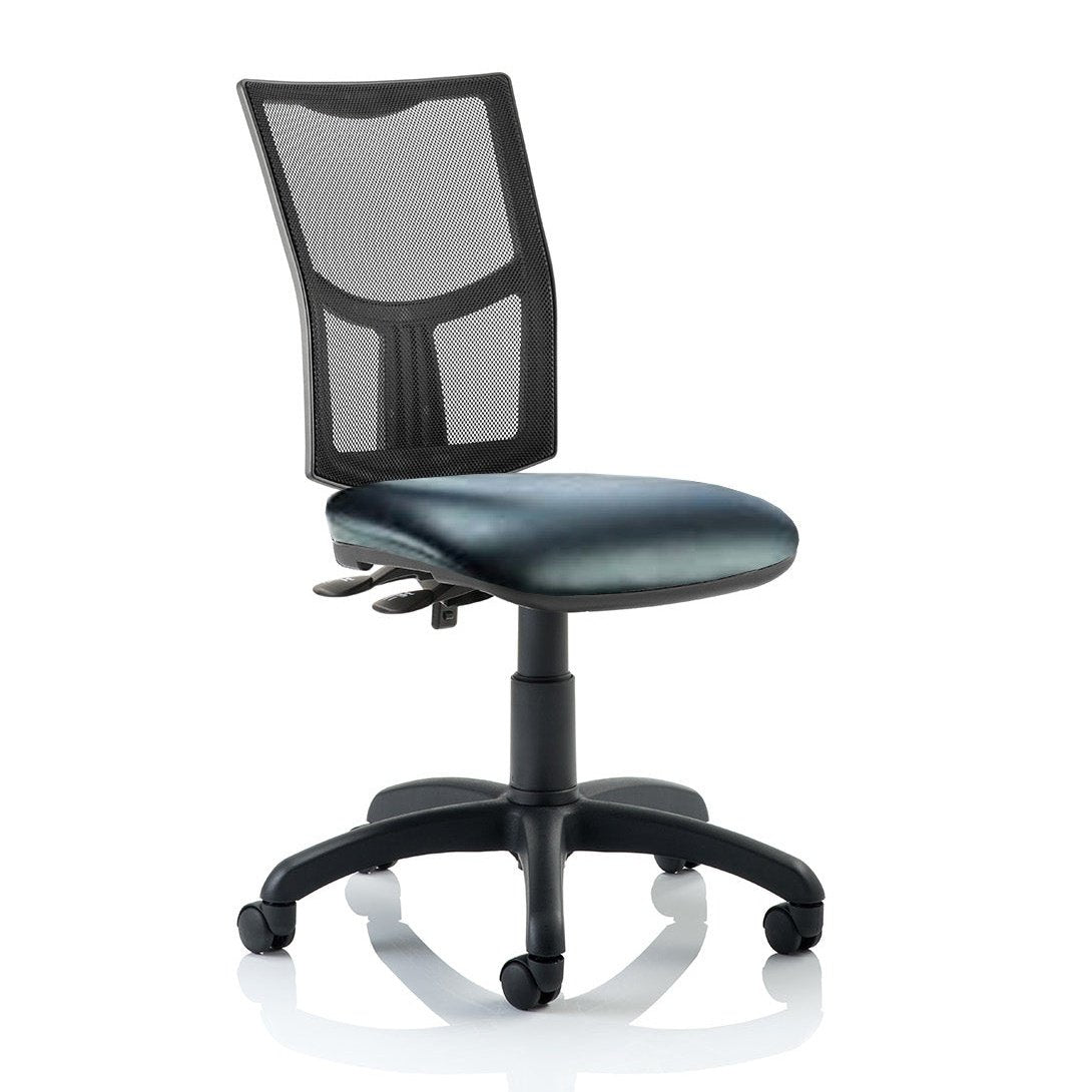 Eclipse Plus II Medium Mesh Back Task Operator Office Chair - Adjustable Height, Fabric & Bonded Leather Seat, 125kg Capacity, 8hr Usage, 3yr Warranty