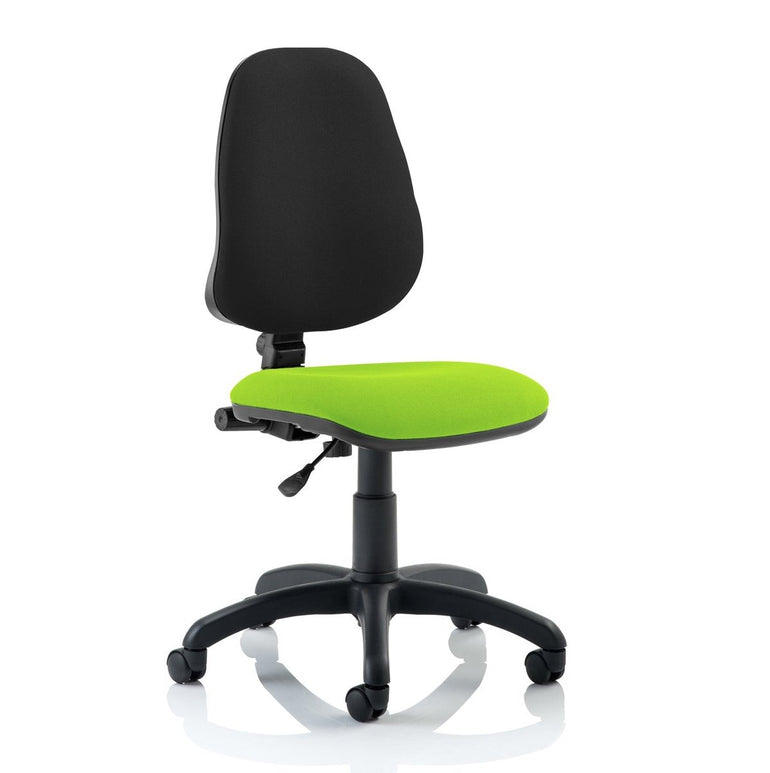 Eclipse Plus I Medium Back Task Operator Office Chair - Fabric Seat & Back, Nylon Frame, 125kg Capacity, 8hr Usage, Adjustable Arms, Flat Packed (600x600x1010mm)