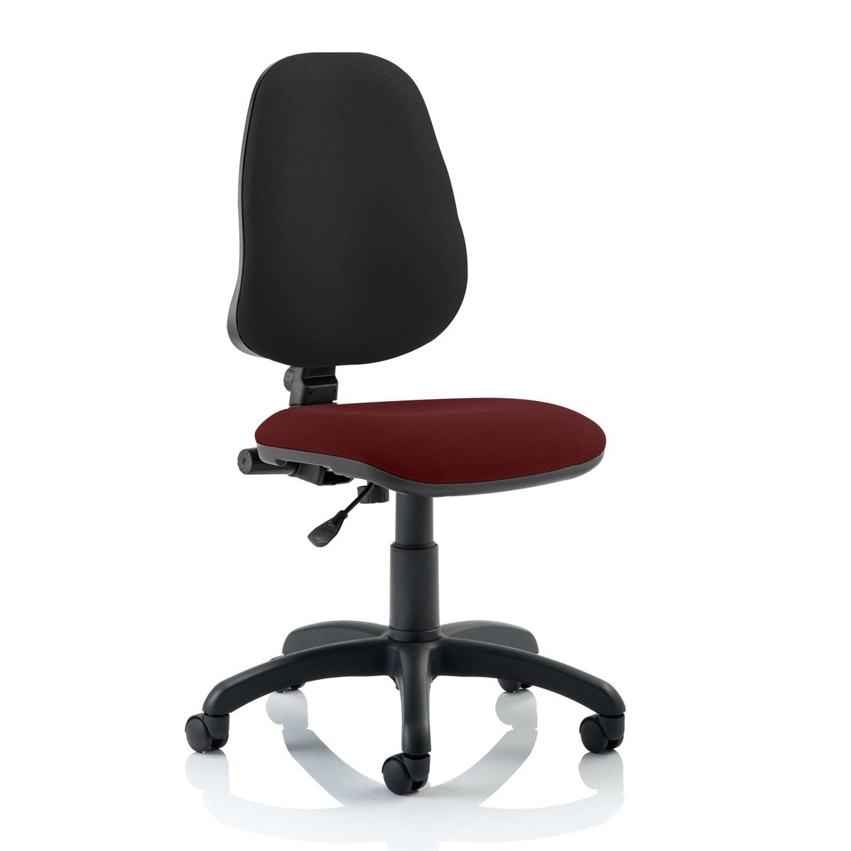 Eclipse Plus I Medium Back Task Operator Office Chair - Fabric Seat & Back, Nylon Frame, 125kg Capacity, 8hr Usage, Adjustable Arms, Flat Packed (600x600x1010mm)