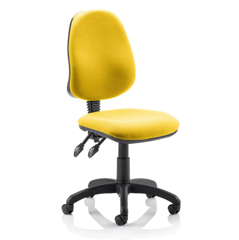 Eclipse Plus II Medium Back Task Operator Chair - Fabric & Bonded Leather, Adjustable Height, 125kg Capacity, 8hr Usage, 3yr Mechanism Warranty