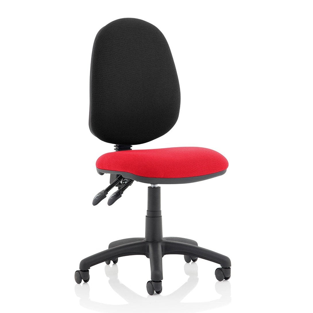 Eclipse Plus II Medium Back Task Operator Chair - Fabric & Bonded Leather, Adjustable Height, 125kg Capacity, 8hr Usage, 3yr Mechanism Warranty