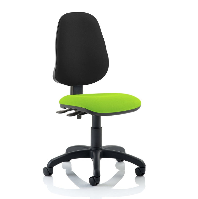 Eclipse Plus II Medium Back Task Operator Chair - Fabric & Bonded Leather, Adjustable Height, 125kg Capacity, 8hr Usage, 3yr Mechanism Warranty