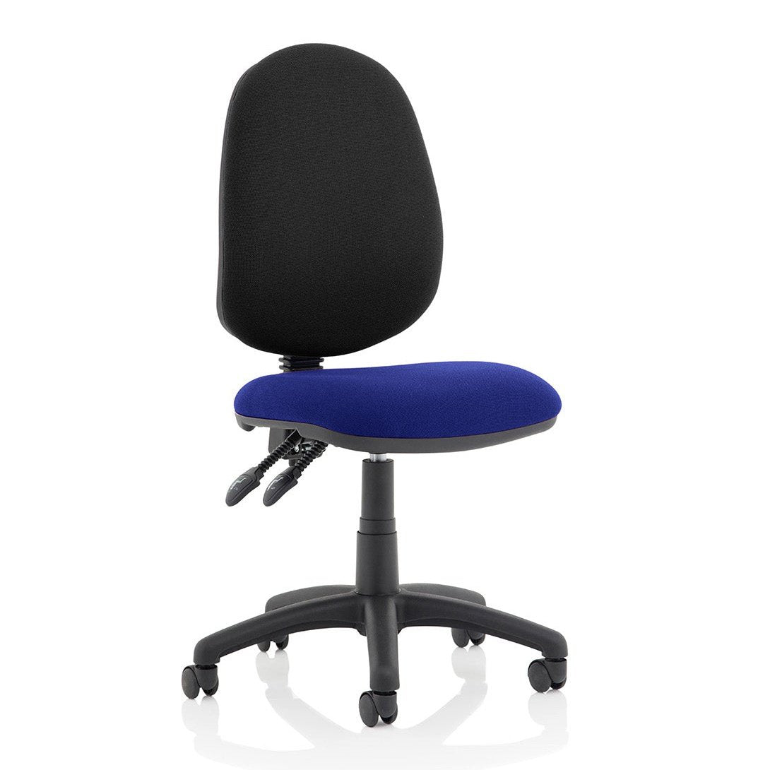 Eclipse Plus II Medium Back Task Operator Chair - Fabric & Bonded Leather, Adjustable Height, 125kg Capacity, 8hr Usage, 3yr Mechanism Warranty