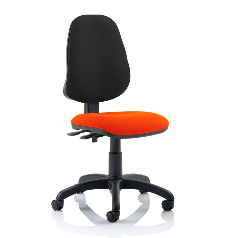 Eclipse Plus II Medium Back Task Operator Chair - Fabric & Bonded Leather, Adjustable Height, 125kg Capacity, 8hr Usage, 3yr Mechanism Warranty