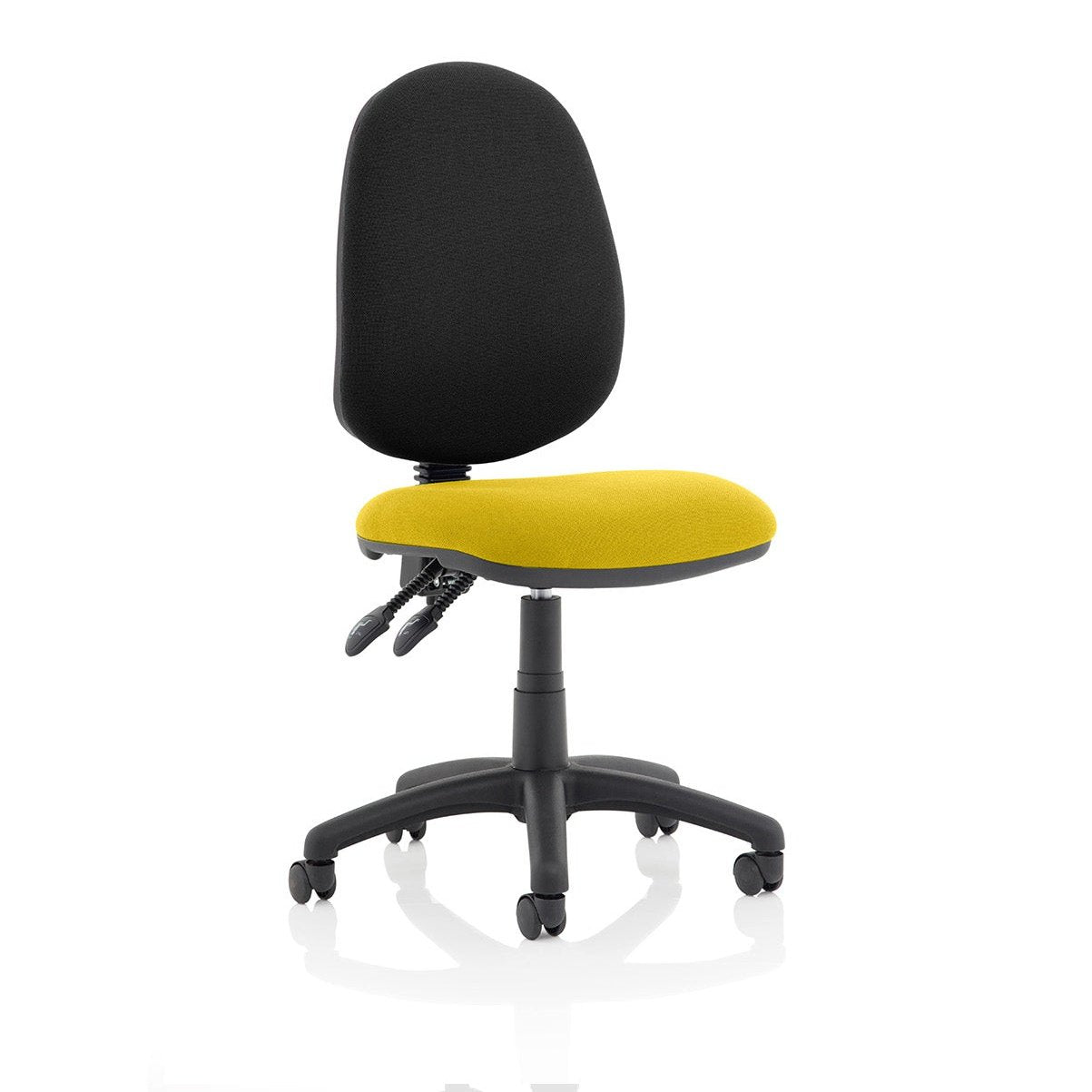 Eclipse Plus II Medium Back Task Operator Chair - Fabric & Bonded Leather, Adjustable Height, 125kg Capacity, 8hr Usage, 3yr Mechanism Warranty