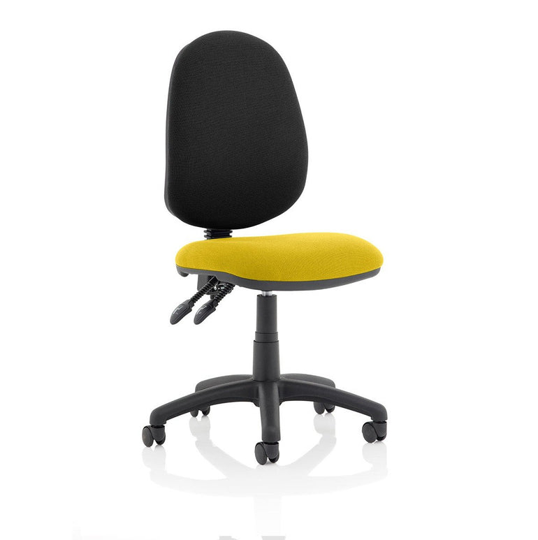 Eclipse Plus II Medium Back Task Operator Chair - Fabric & Bonded Leather, Adjustable Height, 125kg Capacity, 8hr Usage, 3yr Mechanism Warranty