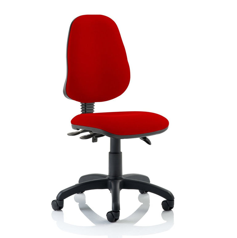 Eclipse Plus III Medium Back Task Operator Office Chair - Fabric & Bonded Leather, Adjustable Arms, 125kg Capacity, 8hr Usage, 3yr Warranty