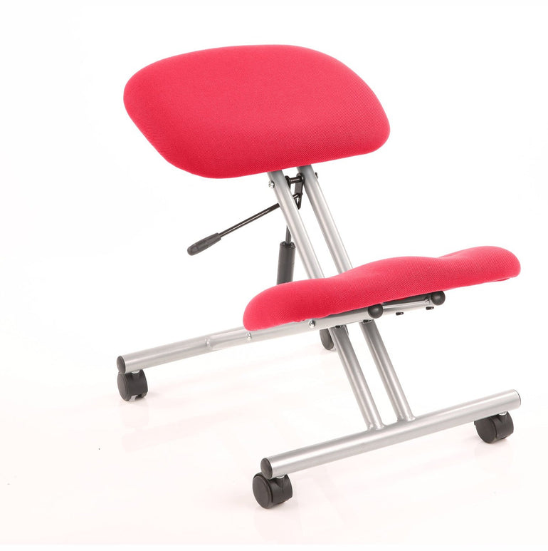 Kneeler Kneeling Task Operator Stool - Fabric Seat & Back, Metal Frame, Flat Packed, 110kg Capacity, 5hr Usage, 1yr Guarantee - Gas Height Adjustment