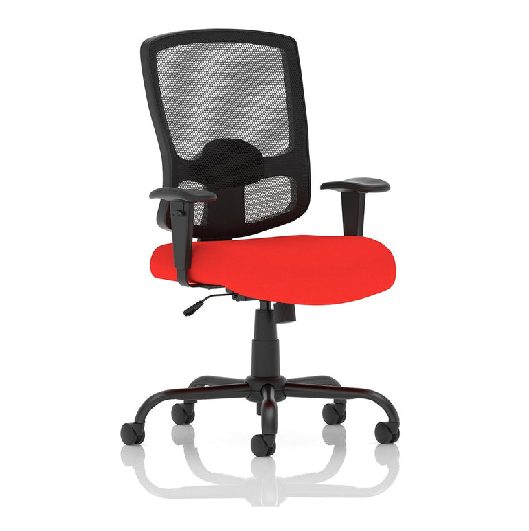 Portland HD High Back Heavy Duty Task Operator Office Chair - Mesh, Airmesh, Metal Frame, 205kg Capacity, 8hr Usage, Adjustable Arms