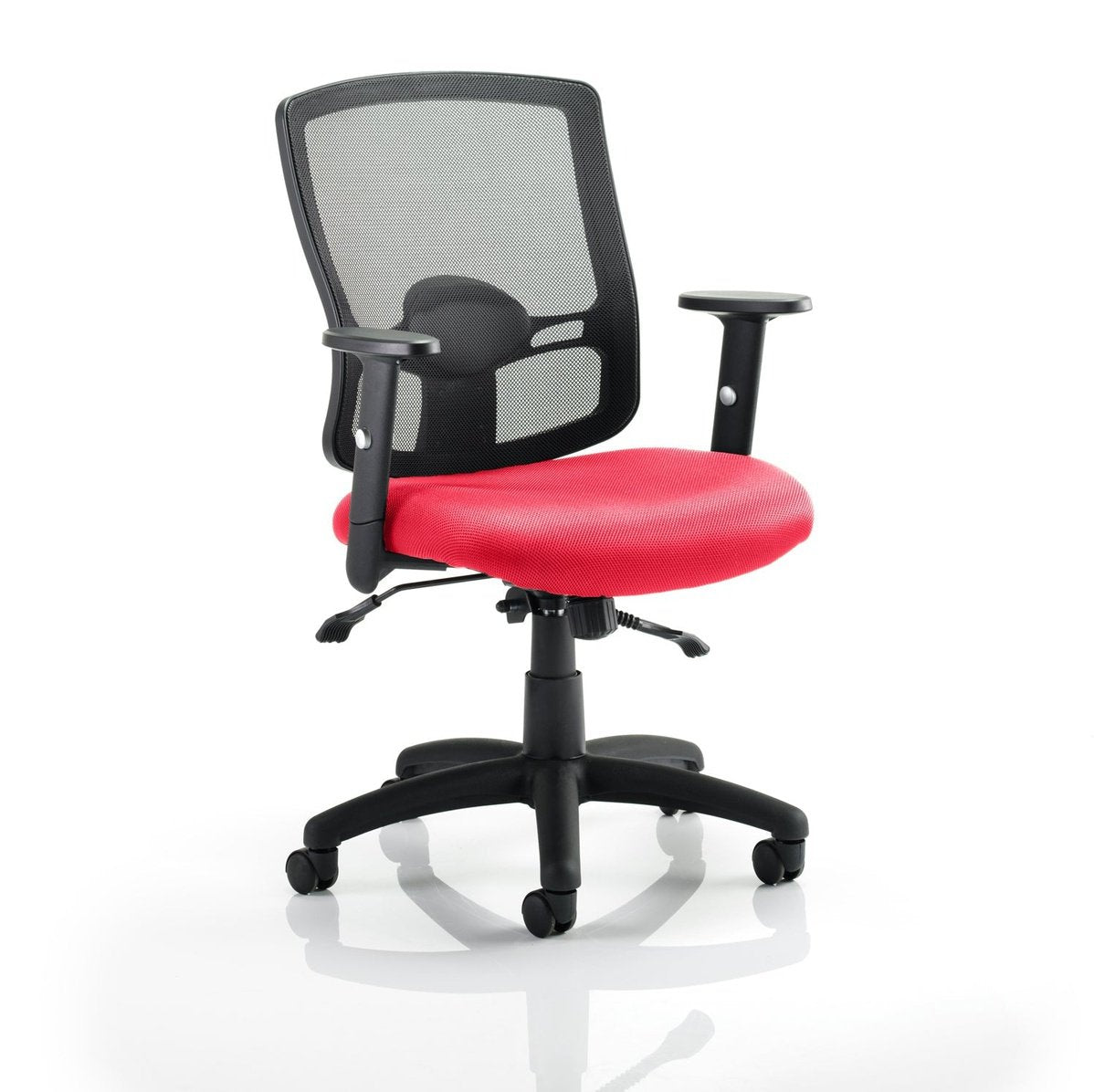 Portland II Medium Mesh Back Task Office Chair - Adjustable Arms, Lumbar Support, 125kg Capacity, 8hr Usage, Flat Packed