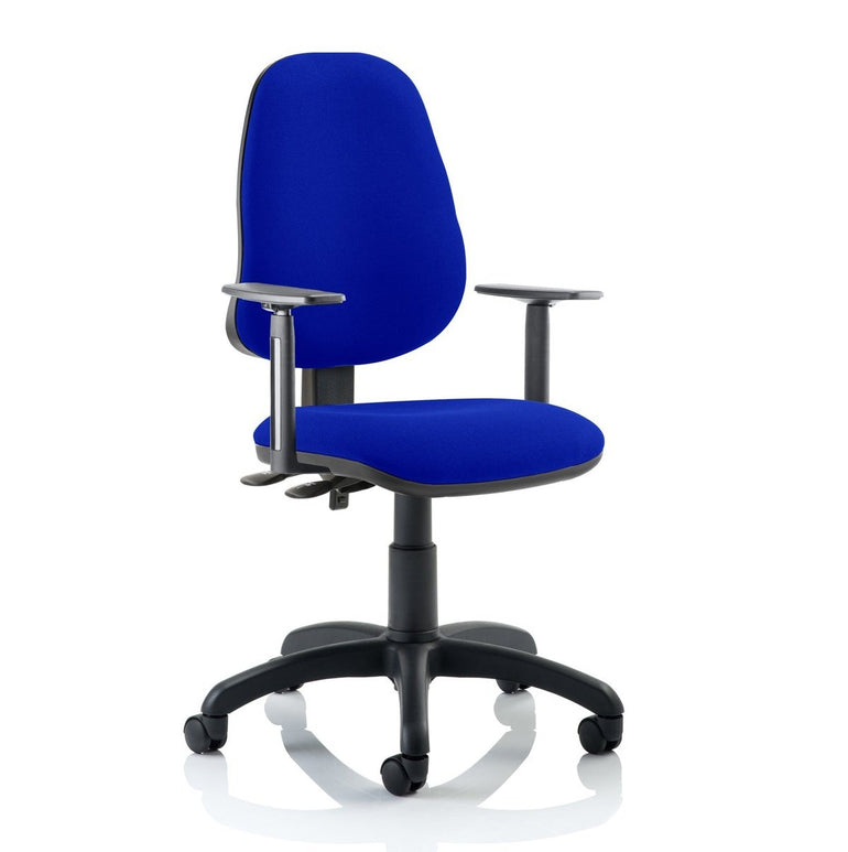 Eclipse Plus II Medium Back Task Operator Chair - Fabric & Bonded Leather, Adjustable Height, 125kg Capacity, 8hr Usage, 3yr Mechanism Warranty