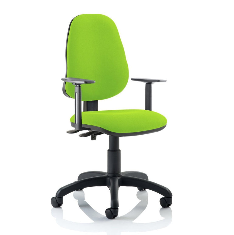 Eclipse Plus II Medium Back Task Operator Chair - Fabric & Bonded Leather, Adjustable Height, 125kg Capacity, 8hr Usage, 3yr Mechanism Warranty