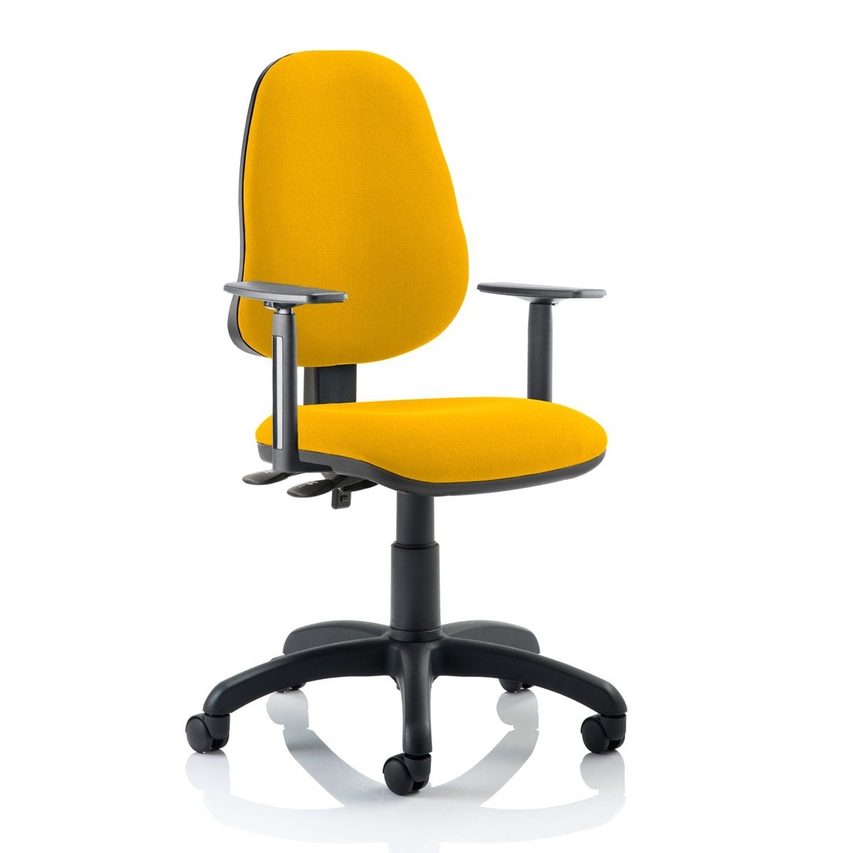 Eclipse Plus II Medium Back Task Operator Chair - Fabric & Bonded Leather, Adjustable Height, 125kg Capacity, 8hr Usage, 3yr Mechanism Warranty