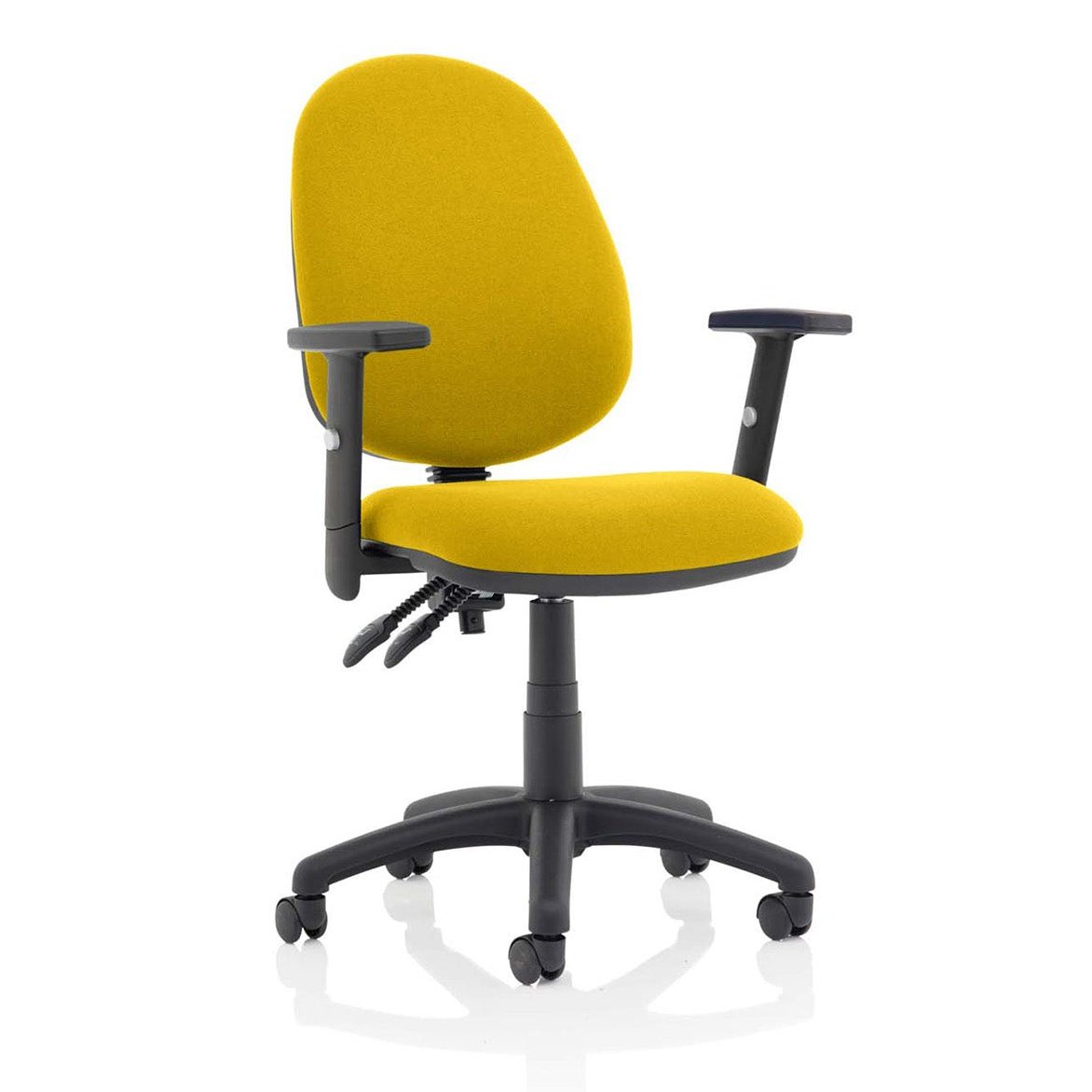 Eclipse Plus II Medium Back Task Operator Chair - Fabric & Bonded Leather, Adjustable Height, 125kg Capacity, 8hr Usage, 3yr Mechanism Warranty