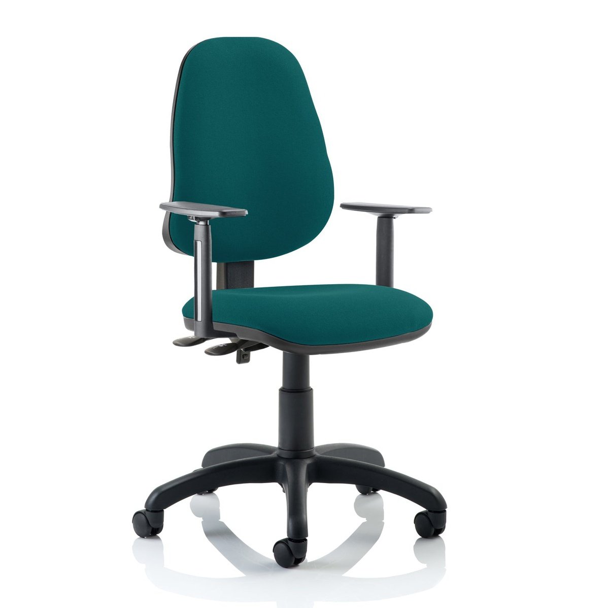 Eclipse Plus II Medium Back Task Operator Chair - Fabric & Bonded Leather, Adjustable Height, 125kg Capacity, 8hr Usage, 3yr Mechanism Warranty