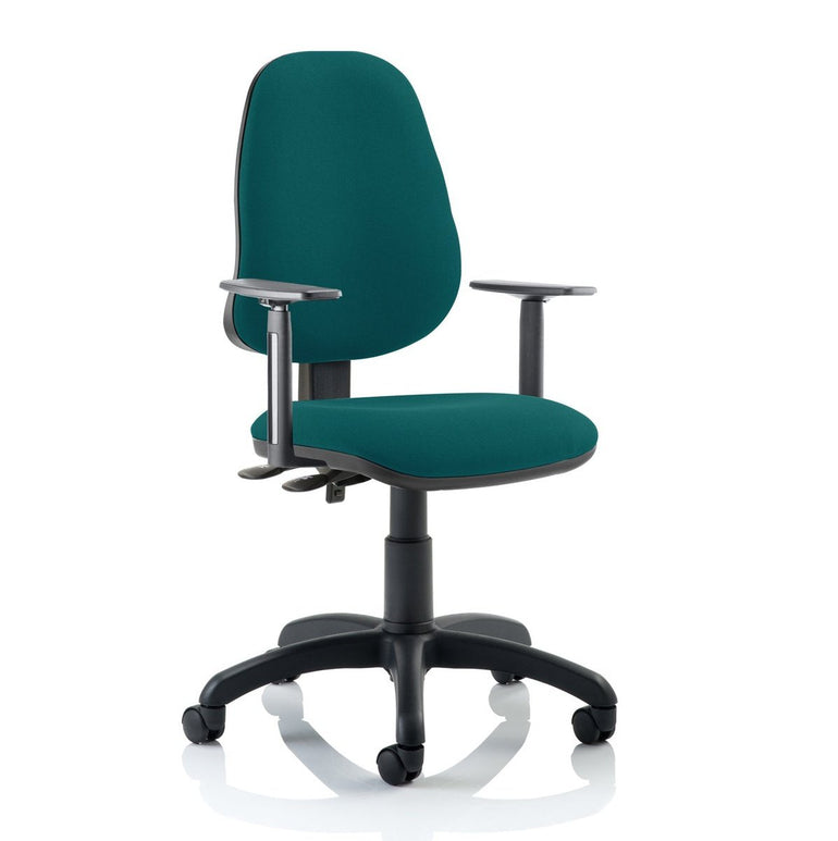 Eclipse Plus II Medium Back Task Operator Chair - Fabric & Bonded Leather, Adjustable Height, 125kg Capacity, 8hr Usage, 3yr Mechanism Warranty