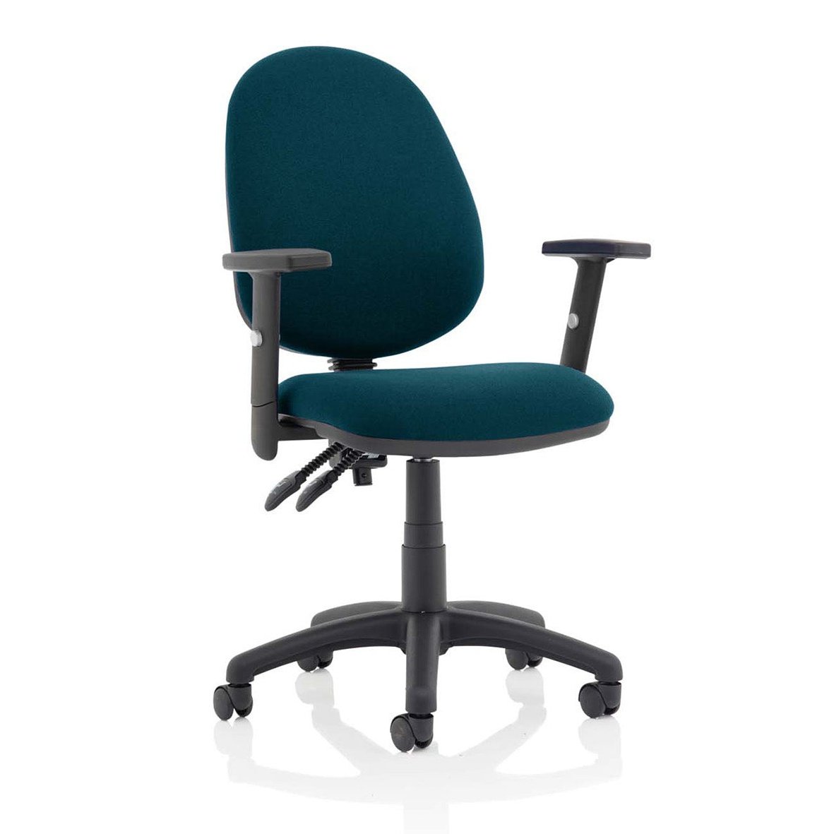 Eclipse Plus II Medium Back Task Operator Chair - Fabric & Bonded Leather, Adjustable Height, 125kg Capacity, 8hr Usage, 3yr Mechanism Warranty