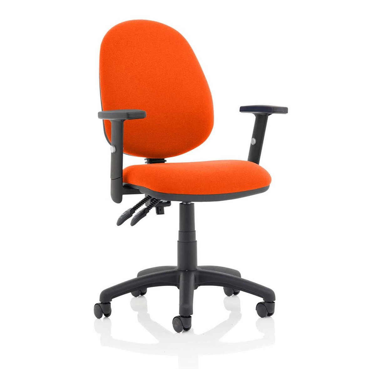 Eclipse Plus II Medium Back Task Operator Chair - Fabric & Bonded Leather, Adjustable Height, 125kg Capacity, 8hr Usage, 3yr Mechanism Warranty