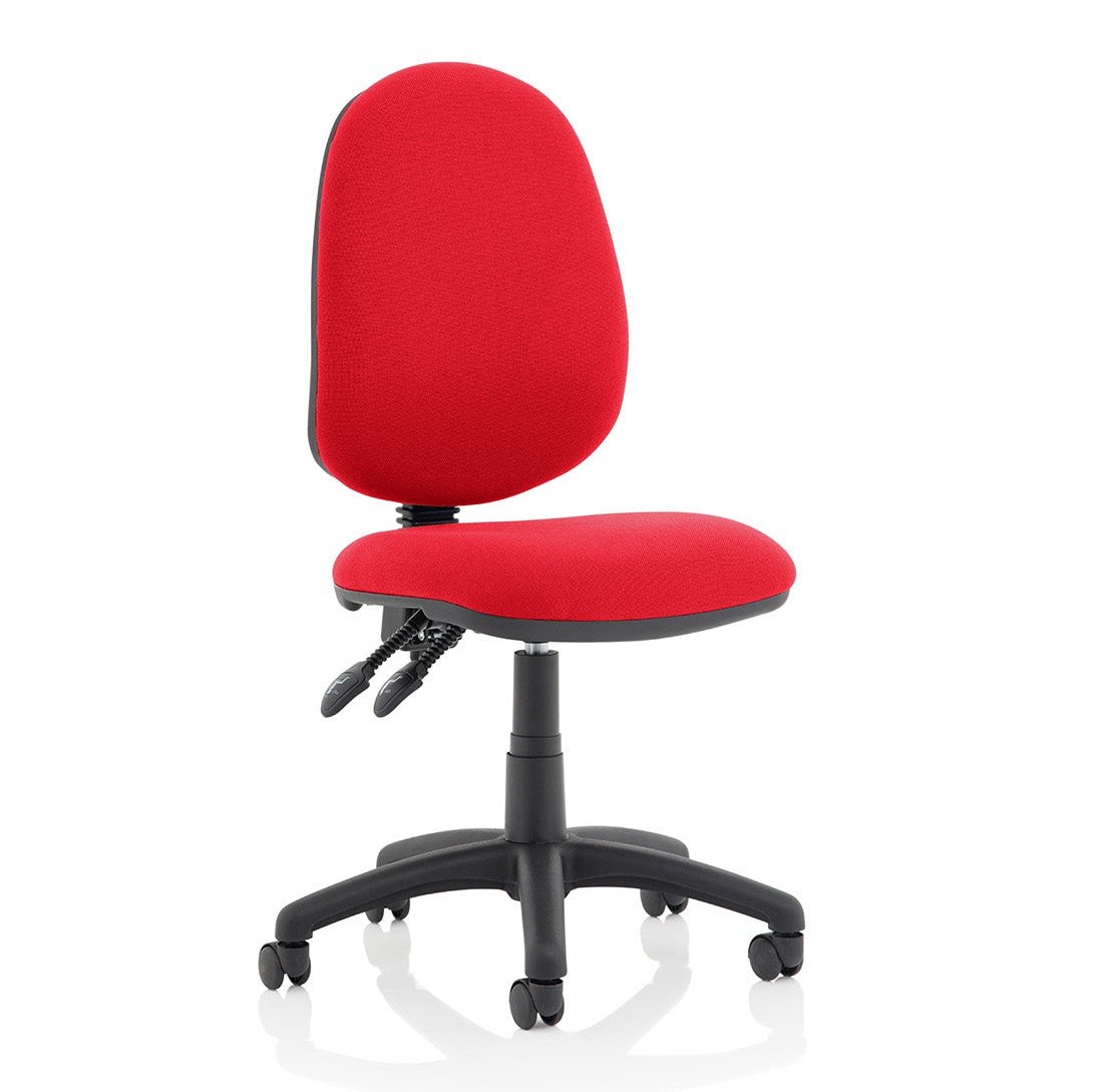 Eclipse Plus II Medium Back Task Operator Chair - Fabric & Bonded Leather, Adjustable Height, 125kg Capacity, 8hr Usage, 3yr Mechanism Warranty