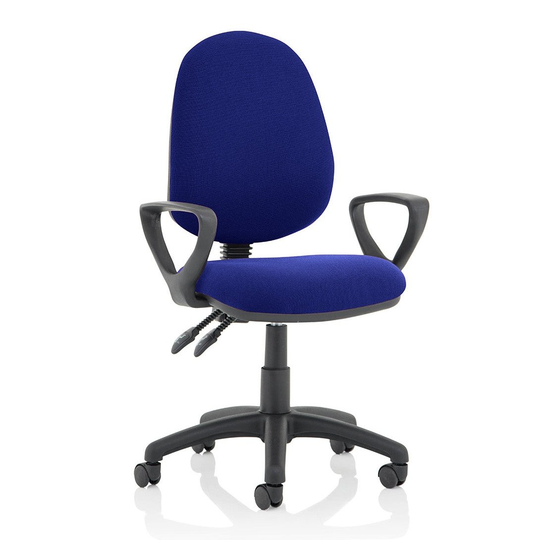 Eclipse Plus II Medium Back Task Operator Chair - Fabric & Bonded Leather, Adjustable Height, 125kg Capacity, 8hr Usage, 3yr Mechanism Warranty