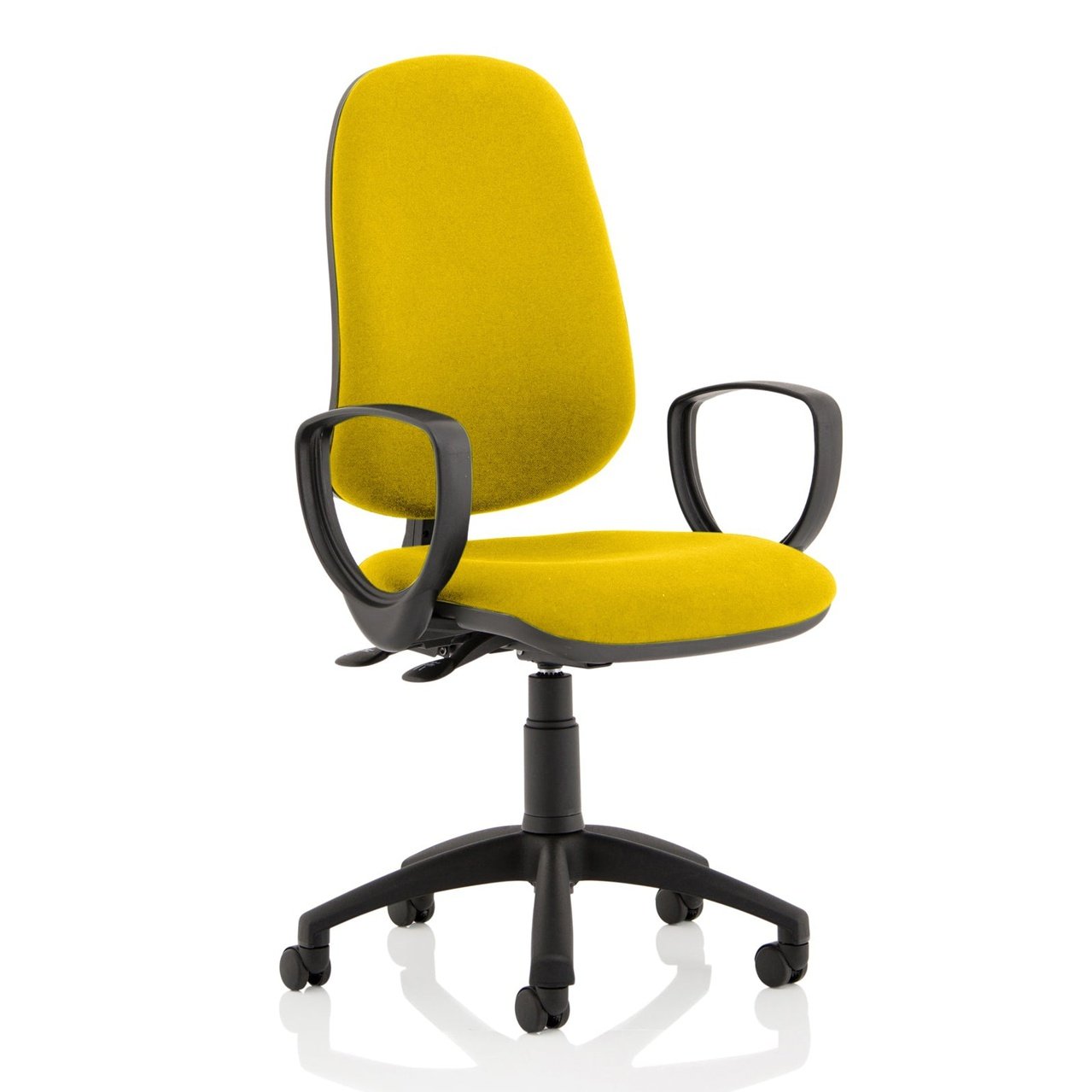 Eclipse Plus II Medium Back Task Operator Chair - Fabric & Bonded Leather, Adjustable Height, 125kg Capacity, 8hr Usage, 3yr Mechanism Warranty