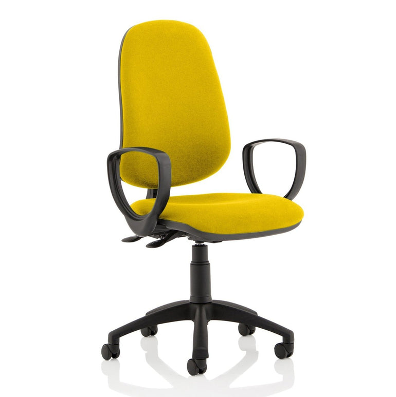 Eclipse Plus II Medium Back Task Operator Chair - Fabric & Bonded Leather, Adjustable Height, 125kg Capacity, 8hr Usage, 3yr Mechanism Warranty