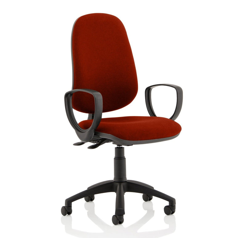 Eclipse Plus II Medium Back Task Operator Chair - Fabric & Bonded Leather, Adjustable Height, 125kg Capacity, 8hr Usage, 3yr Mechanism Warranty