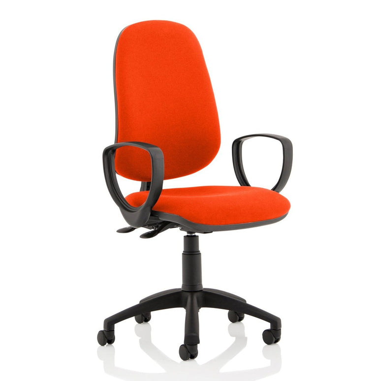 Eclipse Plus II Medium Back Task Operator Chair - Fabric & Bonded Leather, Adjustable Height, 125kg Capacity, 8hr Usage, 3yr Mechanism Warranty