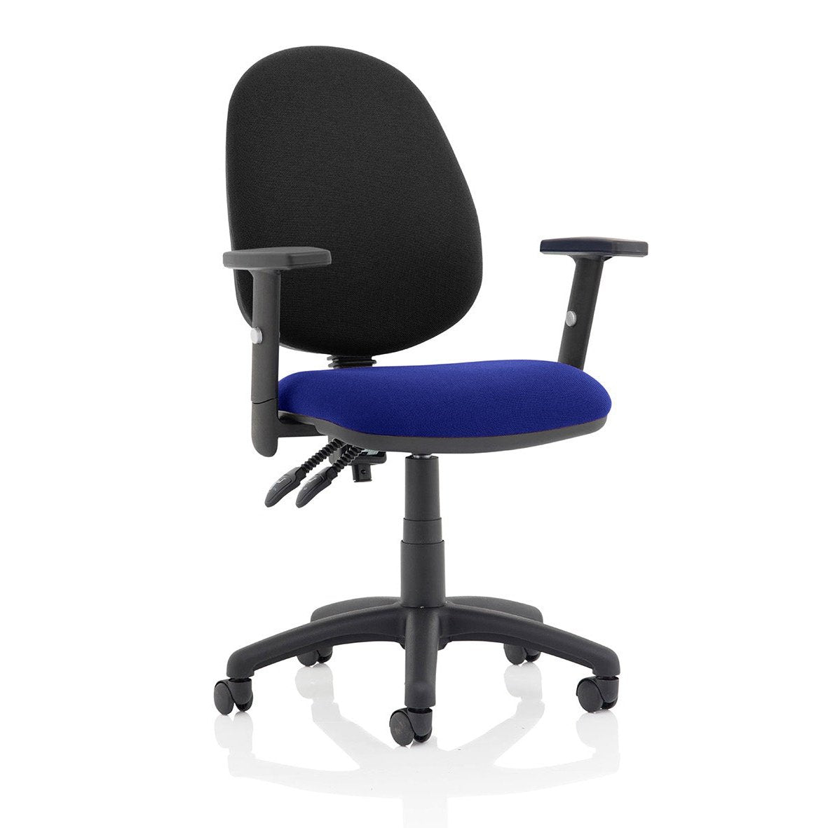 Eclipse Plus II Medium Back Task Operator Chair - Fabric & Bonded Leather, Adjustable Height, 125kg Capacity, 8hr Usage, 3yr Mechanism Warranty