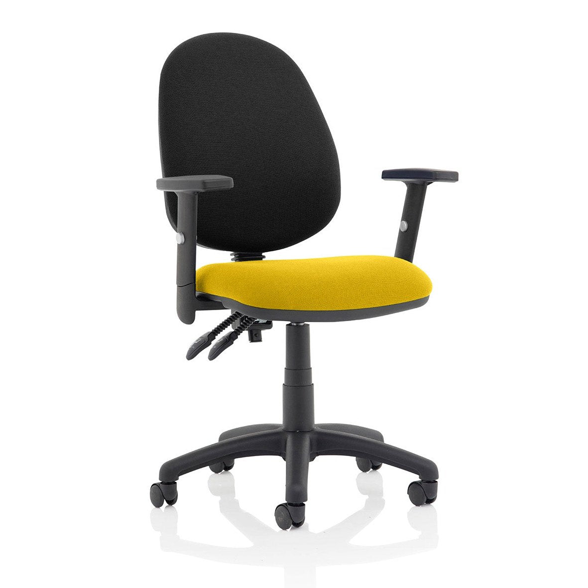 Eclipse Plus II Medium Back Task Operator Chair - Fabric & Bonded Leather, Adjustable Height, 125kg Capacity, 8hr Usage, 3yr Mechanism Warranty